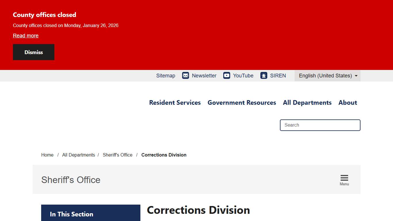 Corrections Division Tompkins County